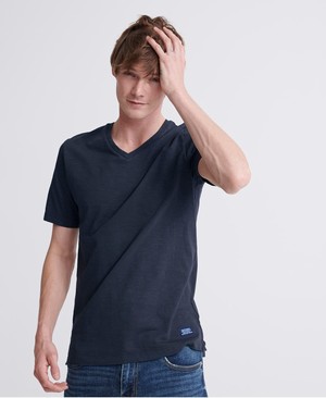 Superdry Dry Originals V-Neck Férfi Pólók Fekete | CKSFE8409